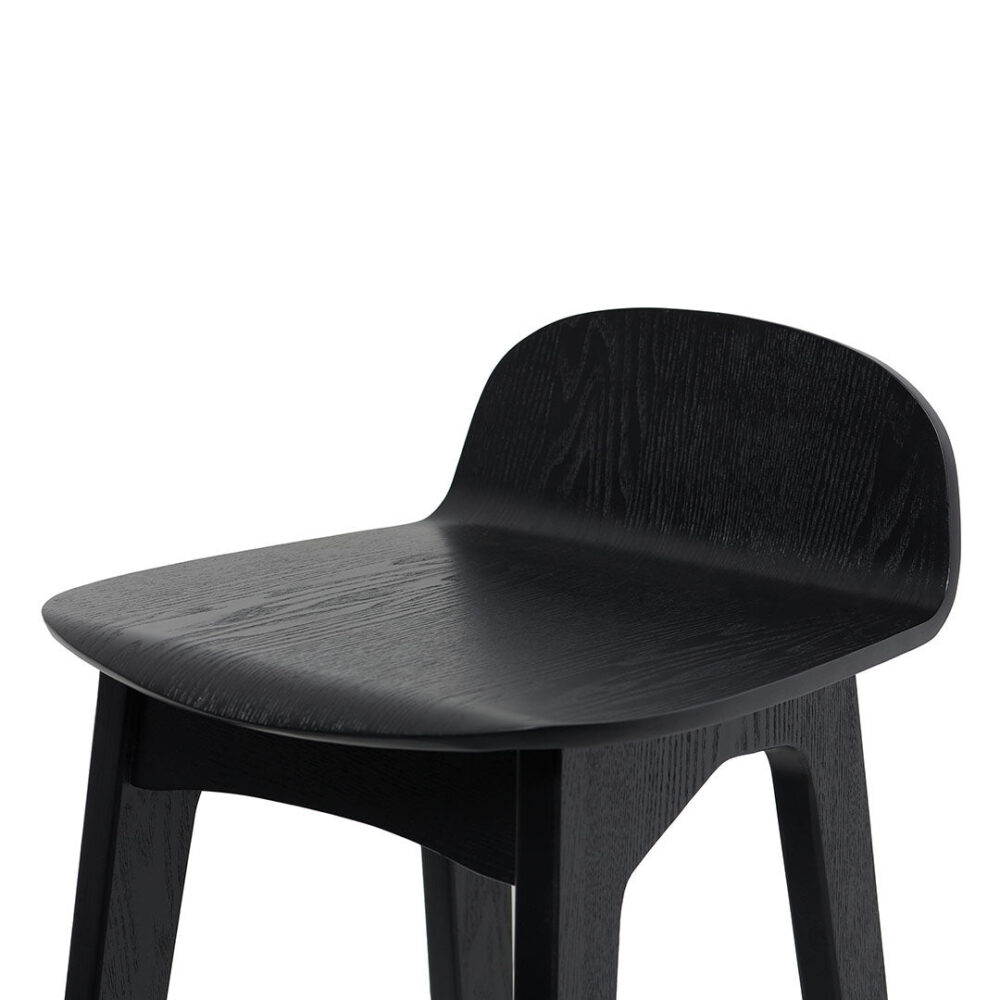 Connor 65cm Bar Stool - Full Black - Image 7