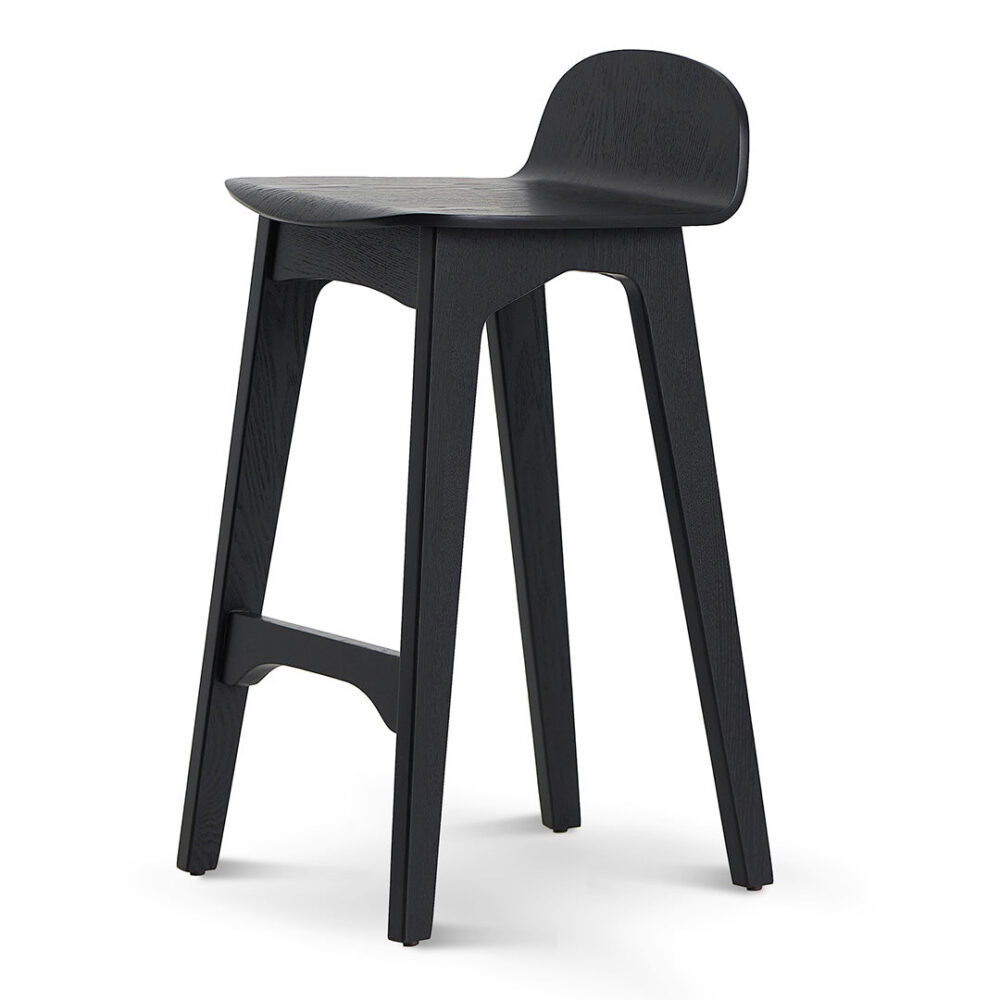 Connor 65cm Bar Stool - Full Black - Image 3