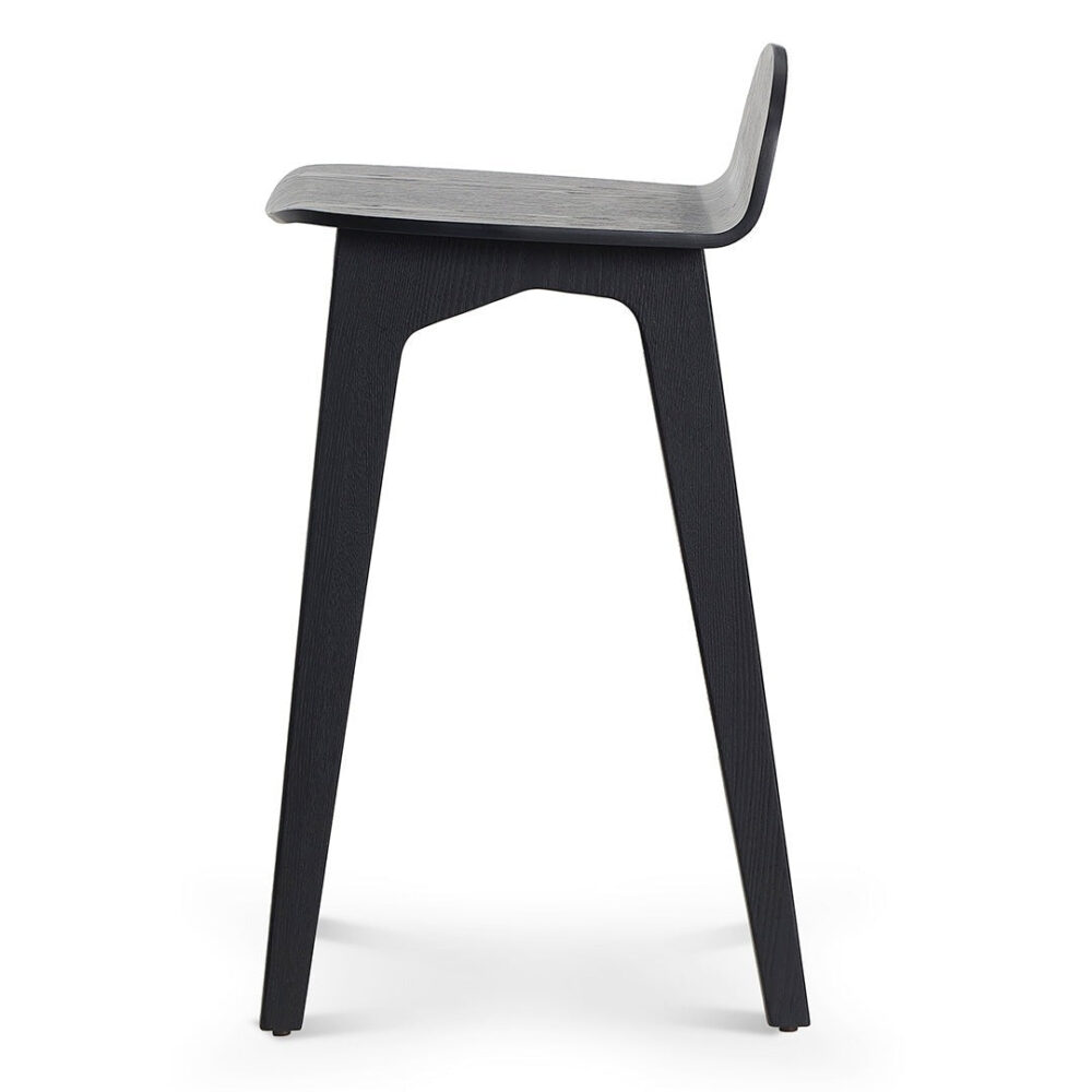 Connor 65cm Bar Stool - Full Black - Image 4