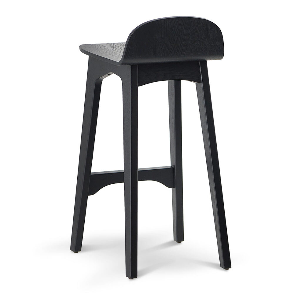 Connor 65cm Bar Stool - Full Black - Image 5