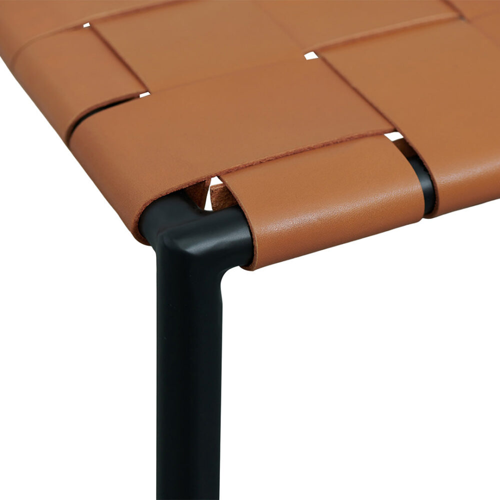 Set of 2 - Anika Black Frame Bar stool - Tan - Image 5