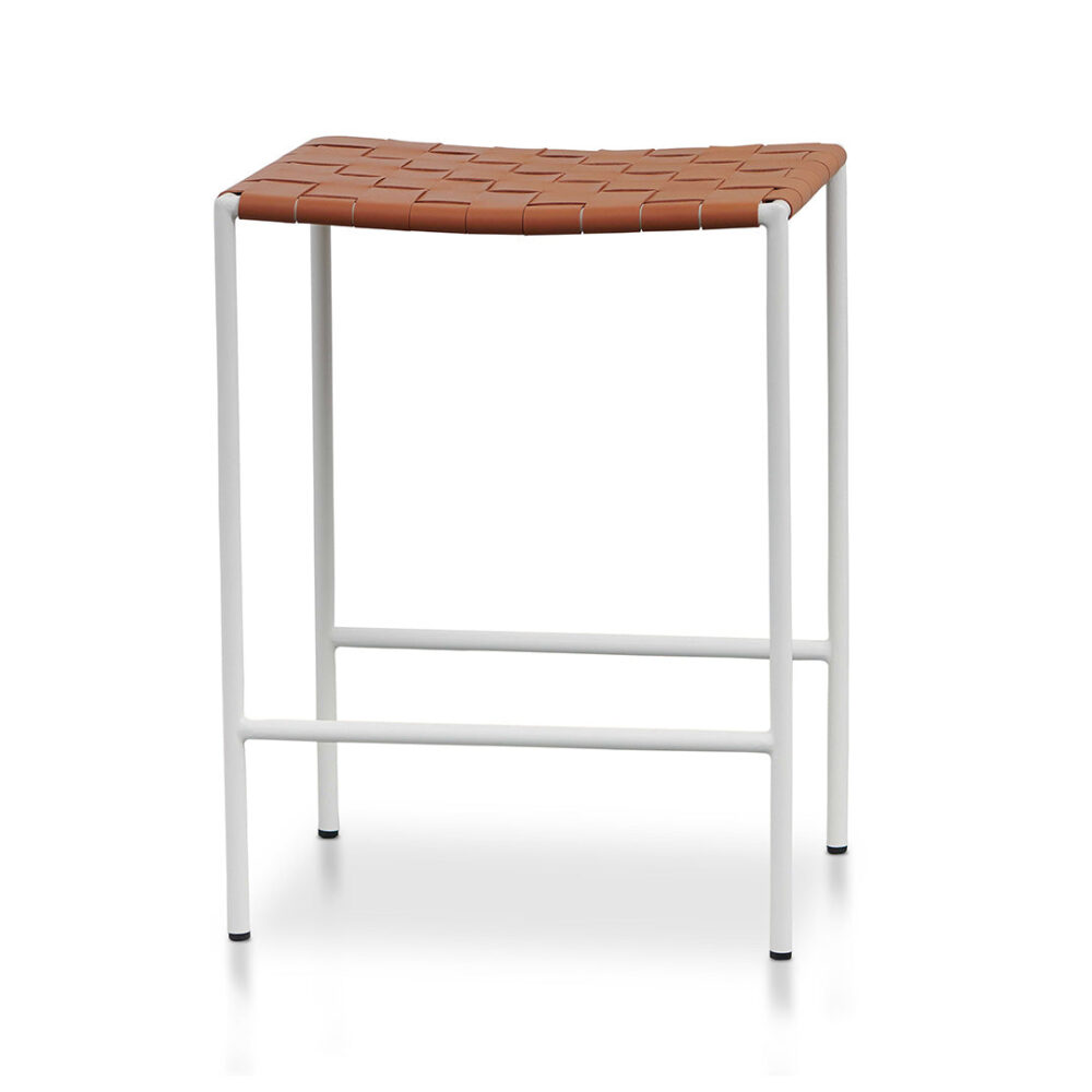 Set of 2 - Anika White Frame Bar stool - Tan - Image 2