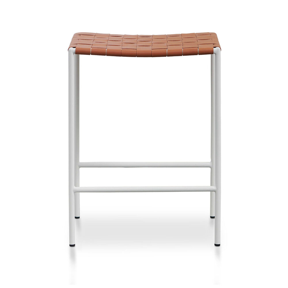 Set of 2 - Anika White Frame Bar stool - Tan - Image 3