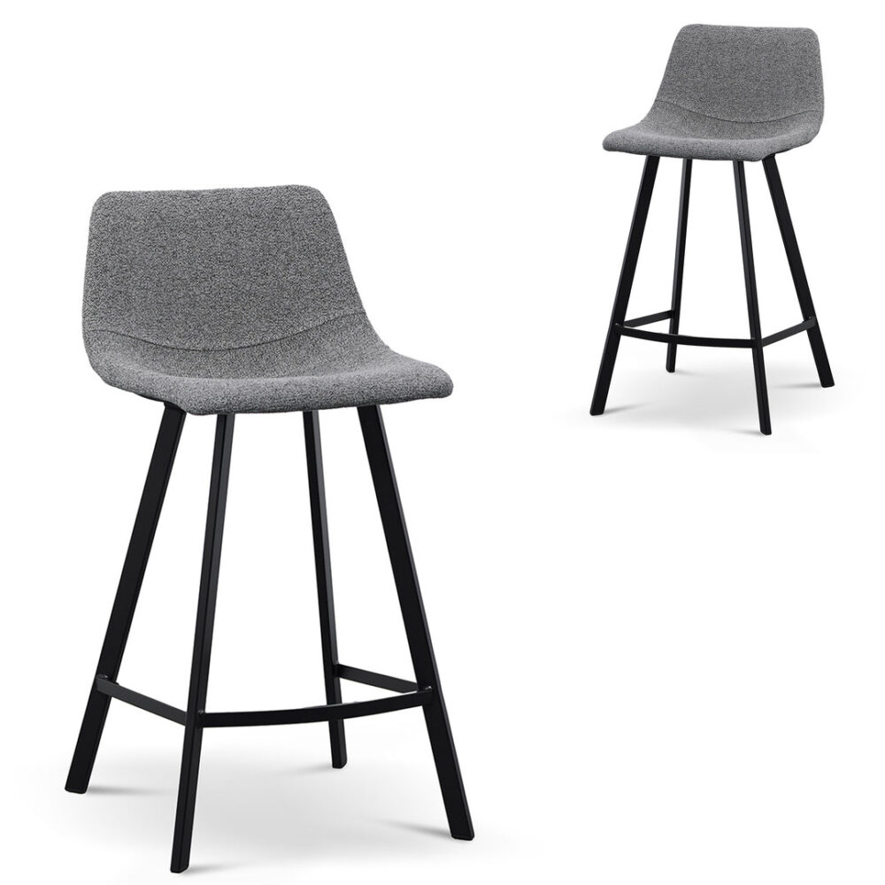 Set of 2 - Duke 65cm Bar Stool - Spec Charcoal