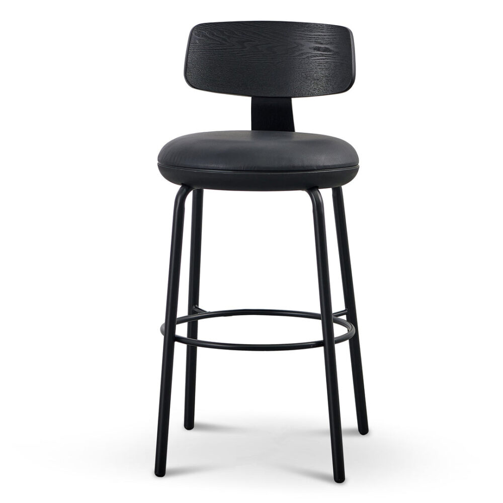 Martino 65cm Bar Stool - Full Black