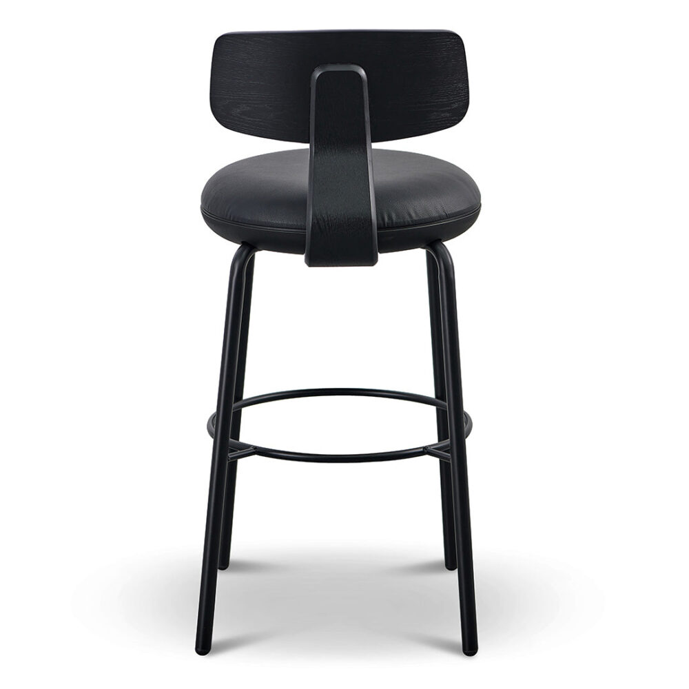 Martino 65cm Bar Stool - Full Black - Image 7