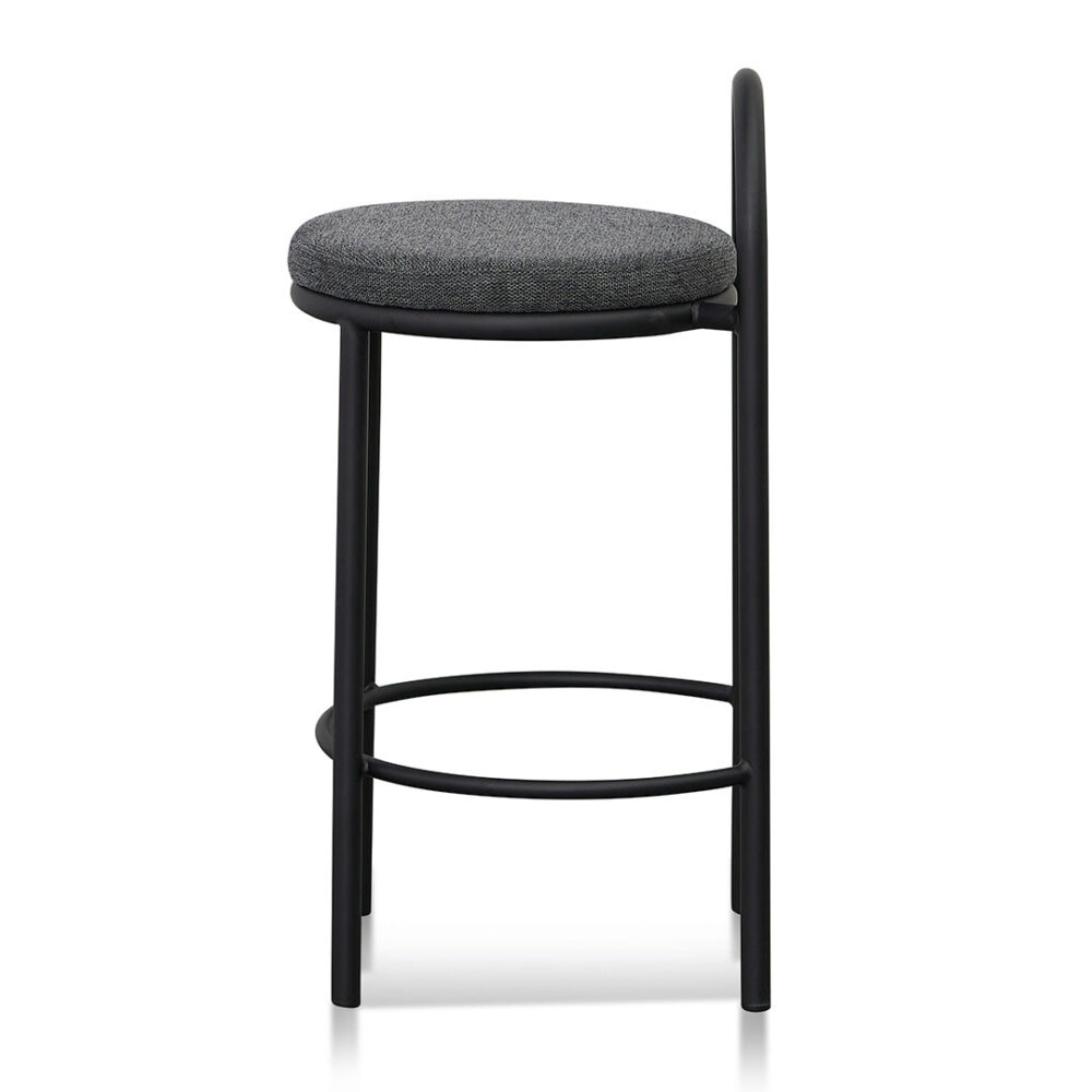 Set of 2 - Mclean 63cm Black Frame Bar Stool - Charcoal Grey - Image 10