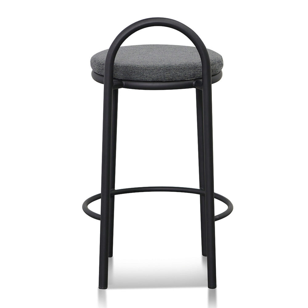 Set of 2 - Mclean 63cm Black Frame Bar Stool - Charcoal Grey - Image 11