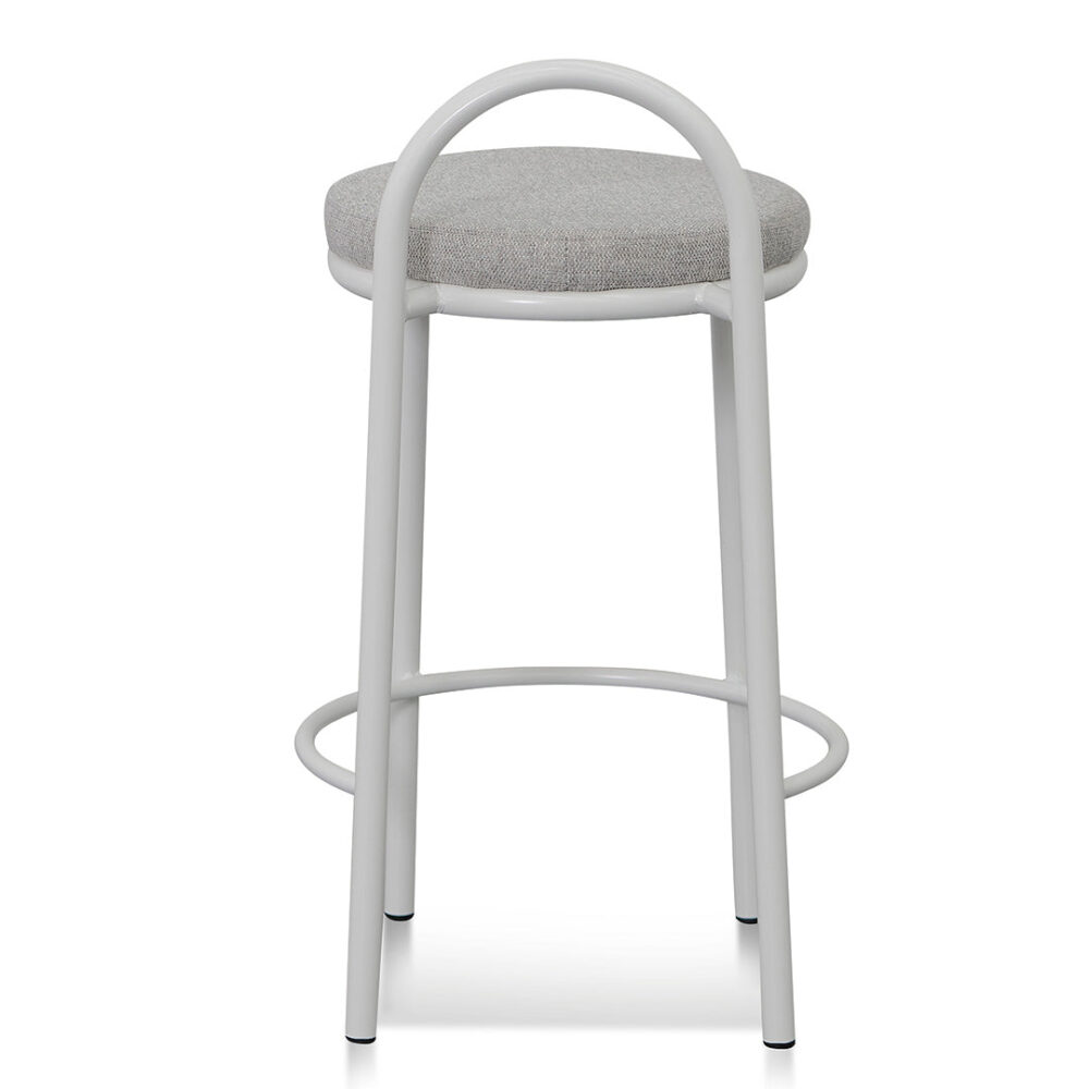 Set of 2 - Mclean 63cm White Frame Bar Stool - Coastal Light Grey - Image 9