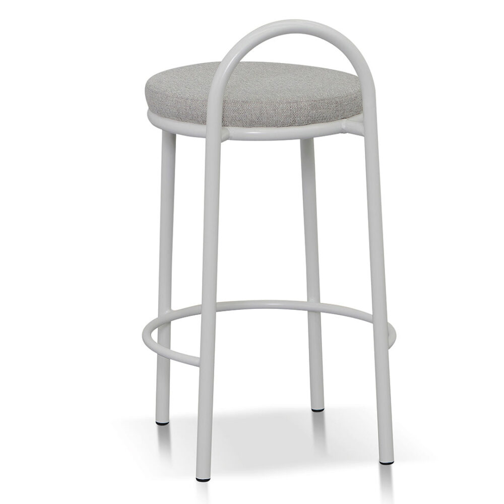 Set of 2 - Mclean 63cm White Frame Bar Stool - Coastal Light Grey - Image 10