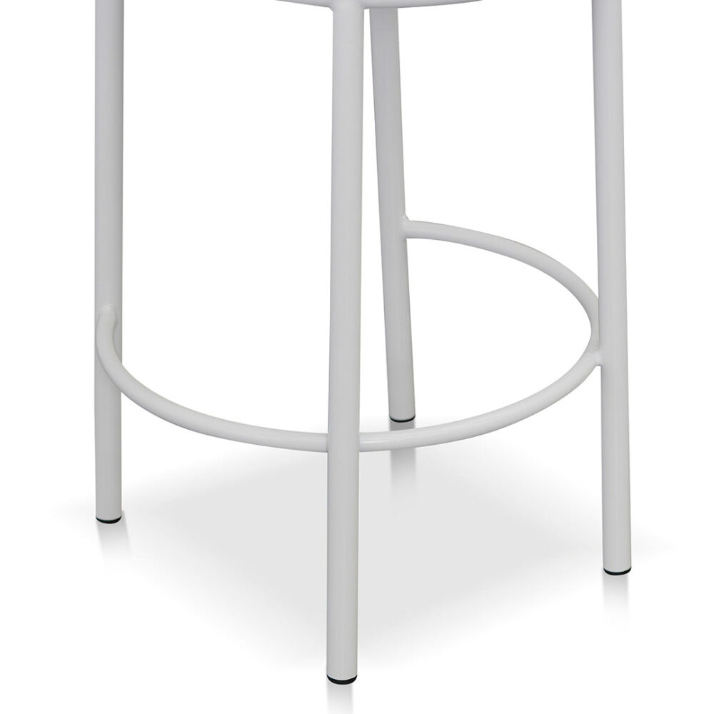 Set of 2 - Mclean 63cm White Frame Bar Stool - Coastal Light Grey - Image 11