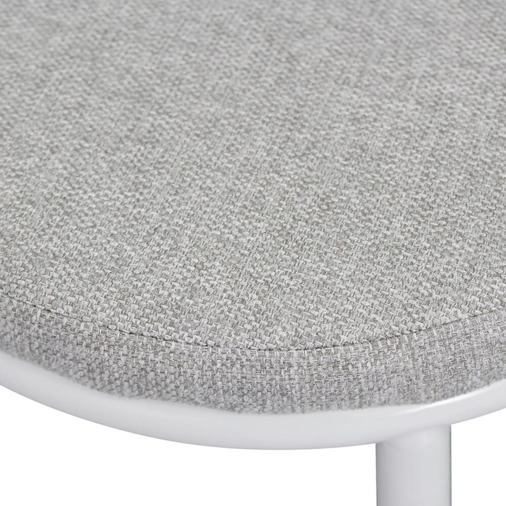 Set of 2 - Mclean 63cm White Frame Bar Stool - Coastal Light Grey - Image 6