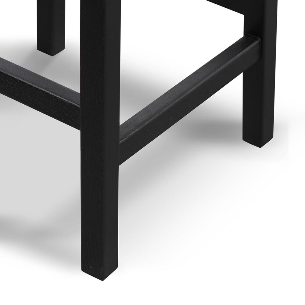 Jolen 65cm Rattan Bar Stool - Full Black - Image 7