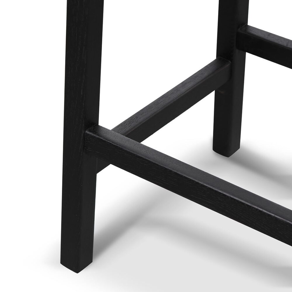 Jolen 65cm Rattan Bar Stool - Full Black - Image 6