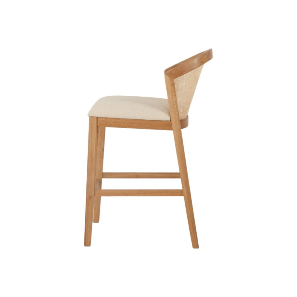 Margie Fabric Barstool - Light Beige - Image 3