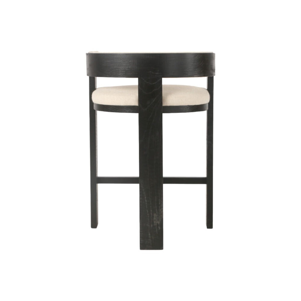 Miles Black ELM Barstool - Light Beige - Image 3