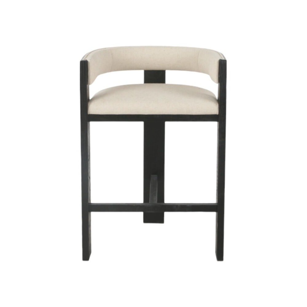 Miles Black ELM Barstool - Light Beige - Image 2