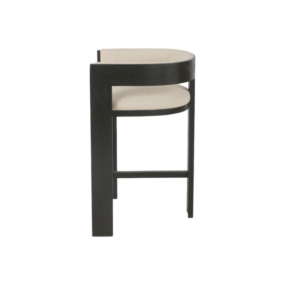Miles Black ELM Barstool - Light Beige - Image 4