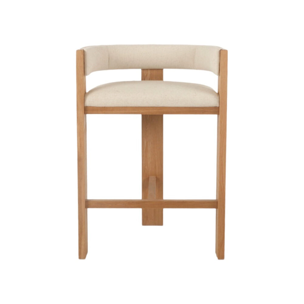 Miles Natural Barstool - Light Beige - Image 2