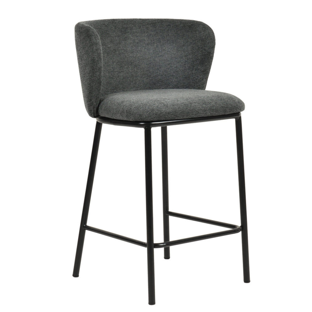 Set of 2 - Flossie 65cm Bar Stool - Charcoal Grey - Image 2
