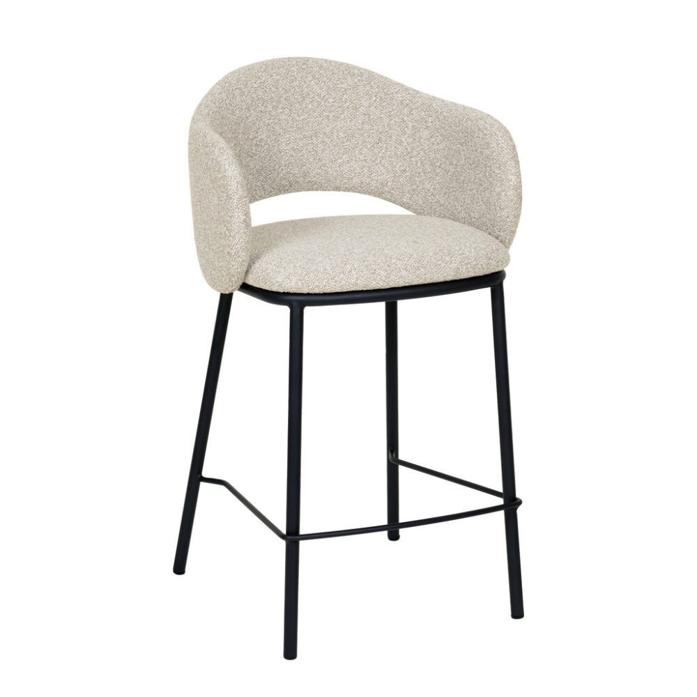 Set of 2 - Mani 65cm Black Bar Stool - Clay Grey - Image 2