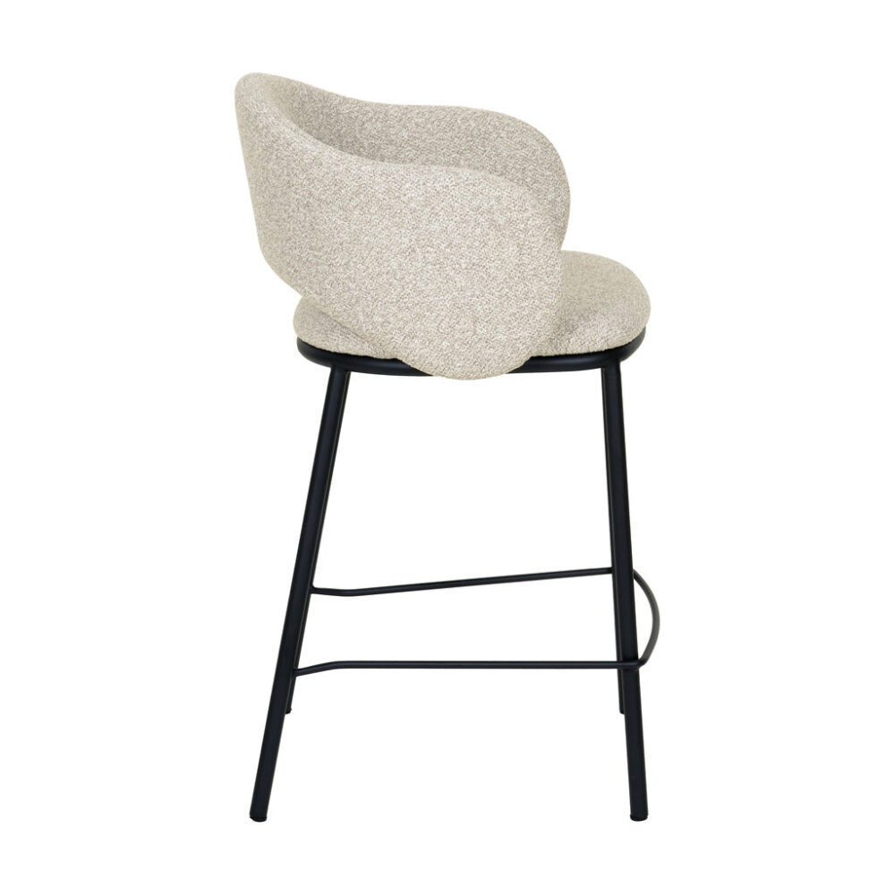 Set of 2 - Mani 65cm Black Bar Stool - Clay Grey - Image 4