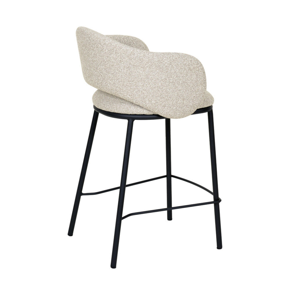 Set of 2 - Mani 65cm Black Bar Stool - Clay Grey - Image 5