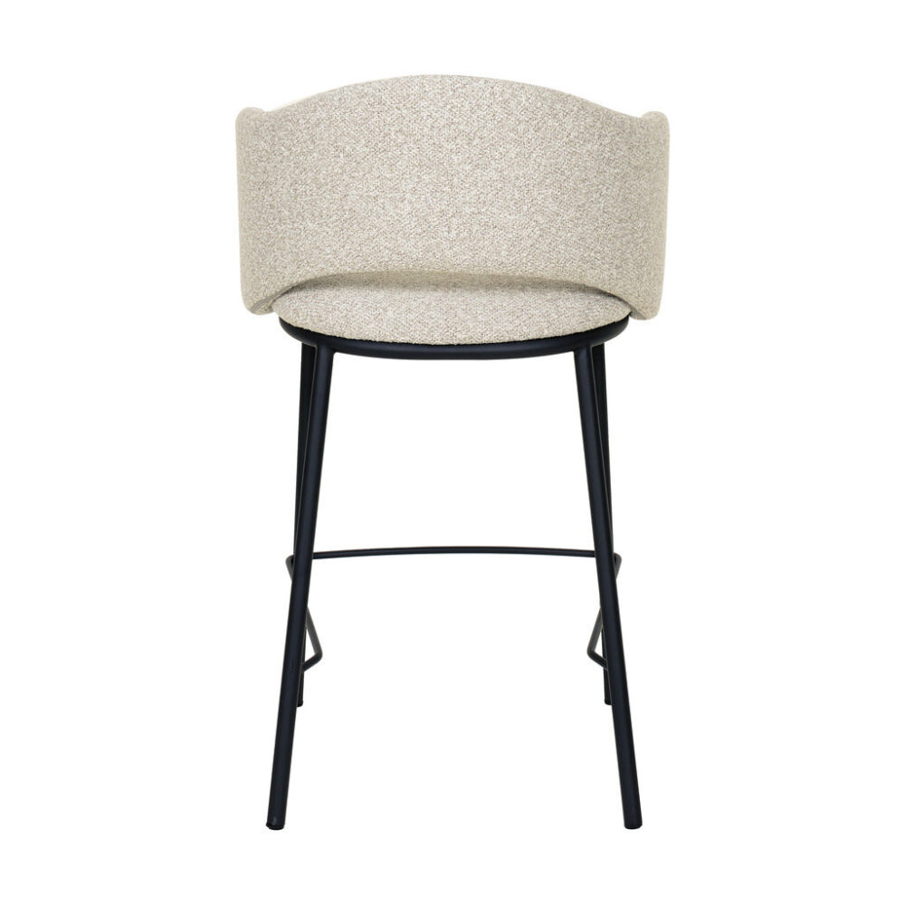 Set of 2 - Mani 65cm Black Bar Stool - Clay Grey - Image 6