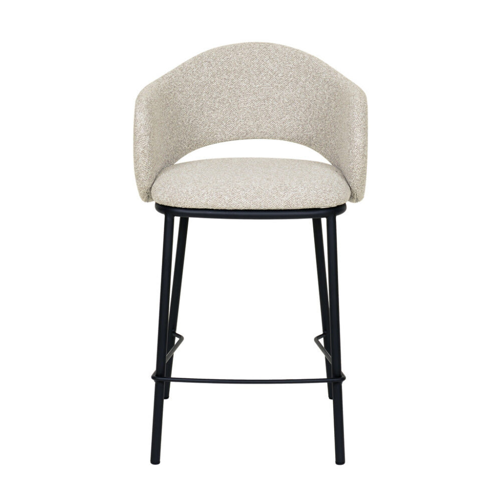 Set of 2 - Mani 65cm Black Bar Stool - Clay Grey - Image 7