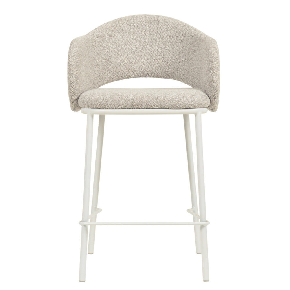 Set of 2 - Mani 65cm White Bar Stool - Clay Grey - Image 3