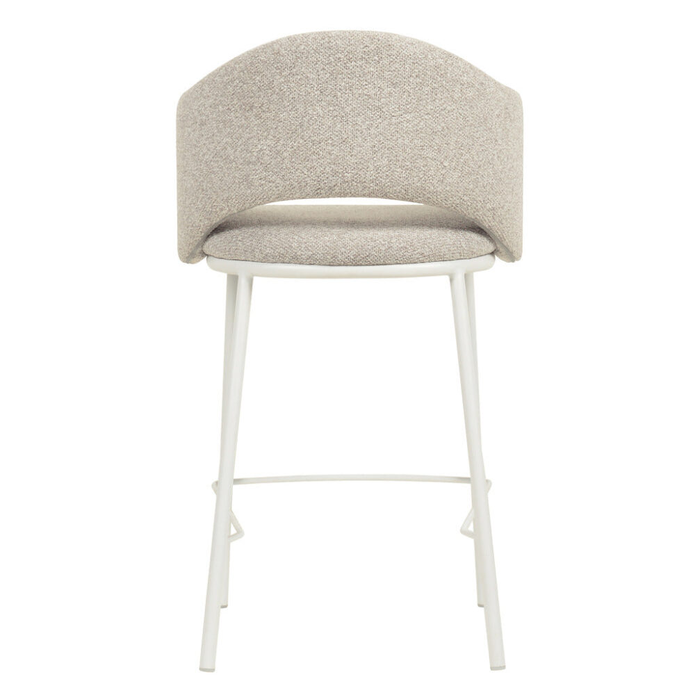 Set of 2 - Mani 65cm White Bar Stool - Clay Grey - Image 5