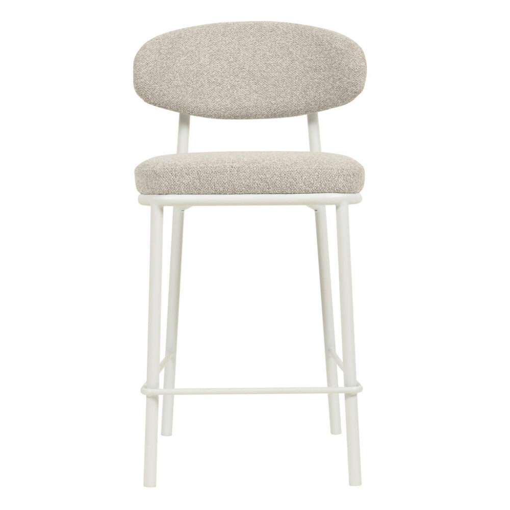 Set of 2 - Ambrosi 65cm White Bar Stool - Clay Grey - Image 3