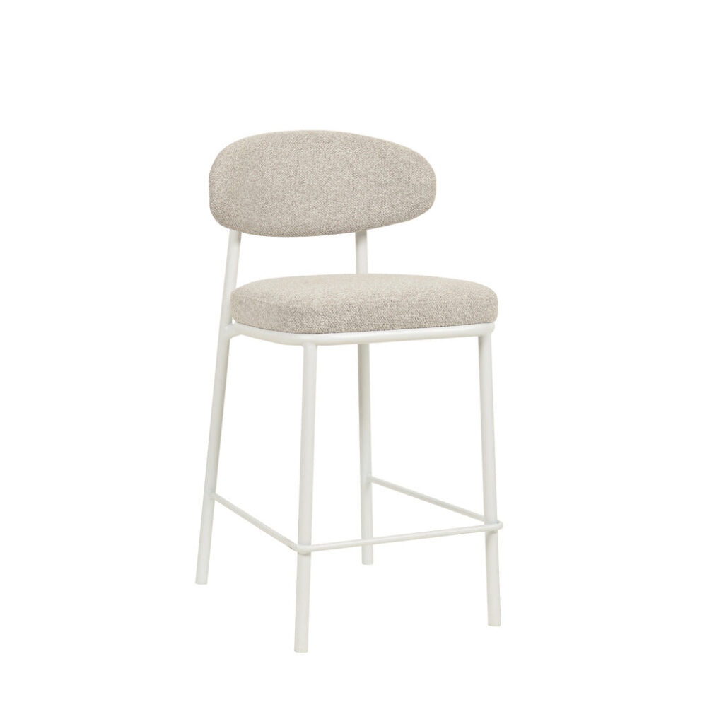 Set of 2 - Ambrosi 65cm White Bar Stool - Clay Grey - Image 2