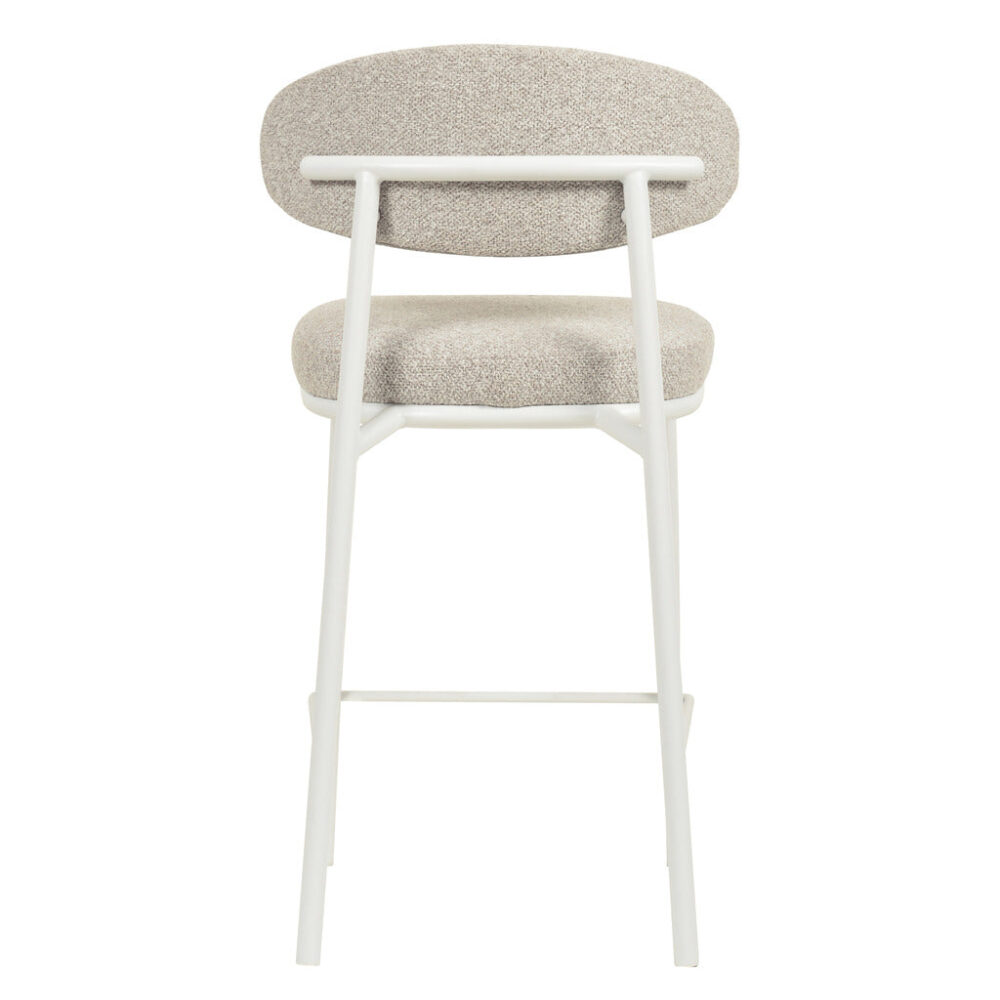Set of 2 - Ambrosi 65cm White Bar Stool - Clay Grey - Image 4