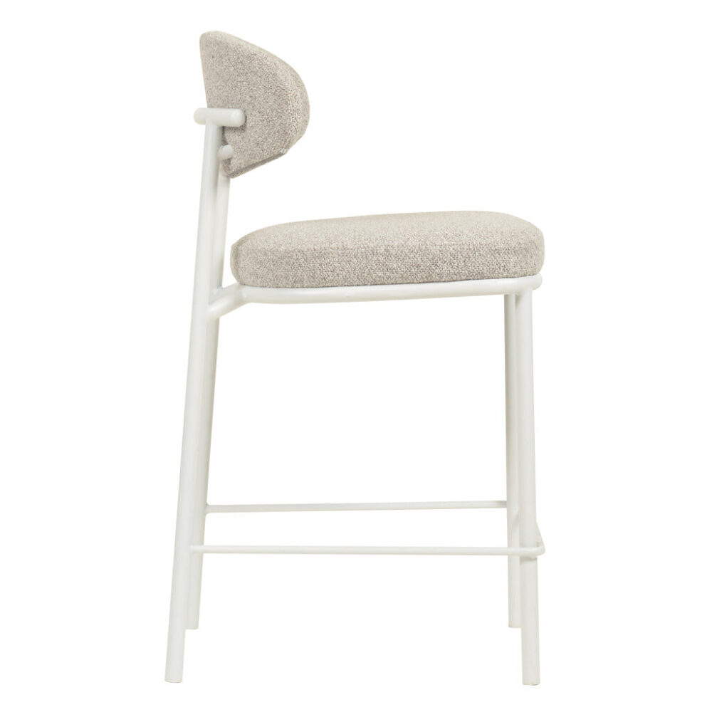 Set of 2 - Ambrosi 65cm White Bar Stool - Clay Grey - Image 5