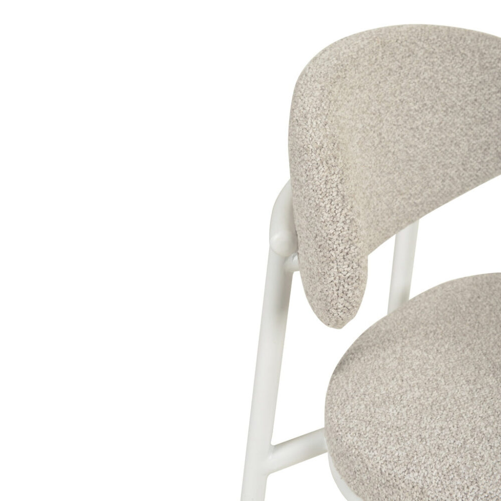 Set of 2 - Ambrosi 65cm White Bar Stool - Clay Grey - Image 6