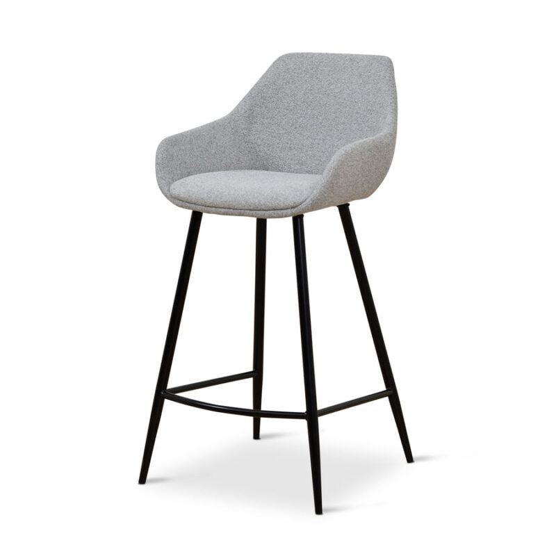 Set of 2 - Cody 68cm Fabric Bar Stool - Spec Grey