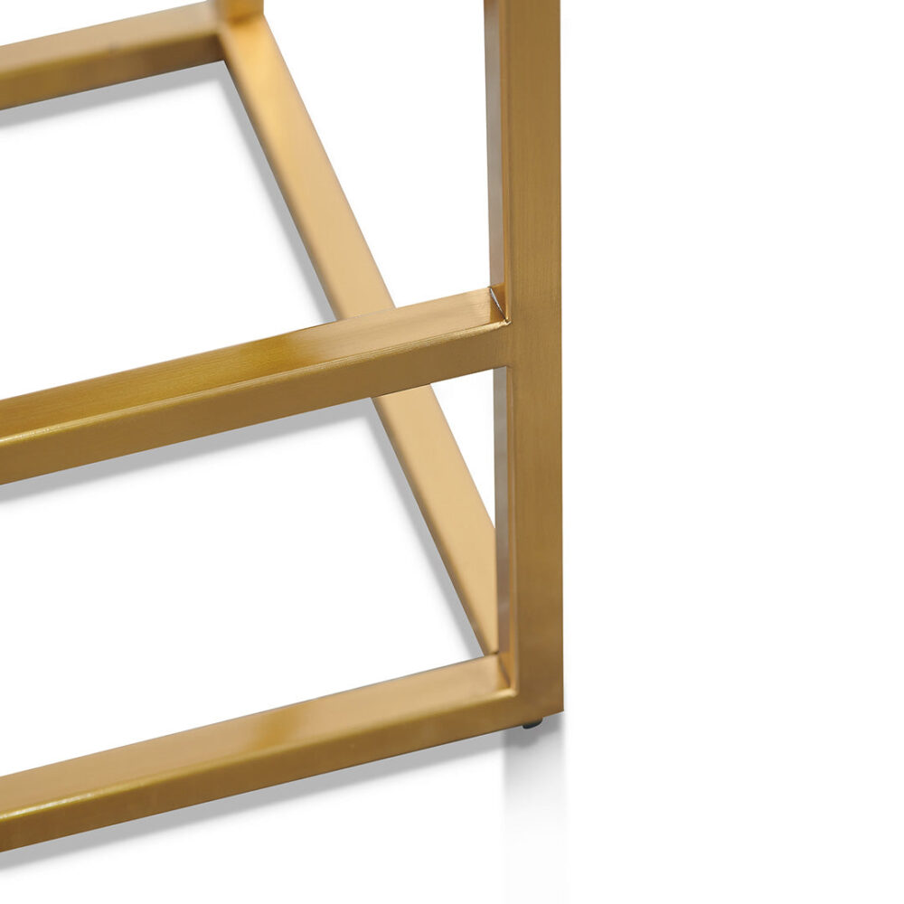 Adela Black Boucle Bar Stool - Brushed Gold Base - Image 8