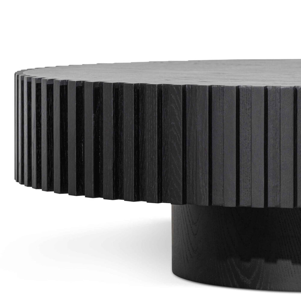 Alfaro Oak Round Coffee Table - Black - Image 5
