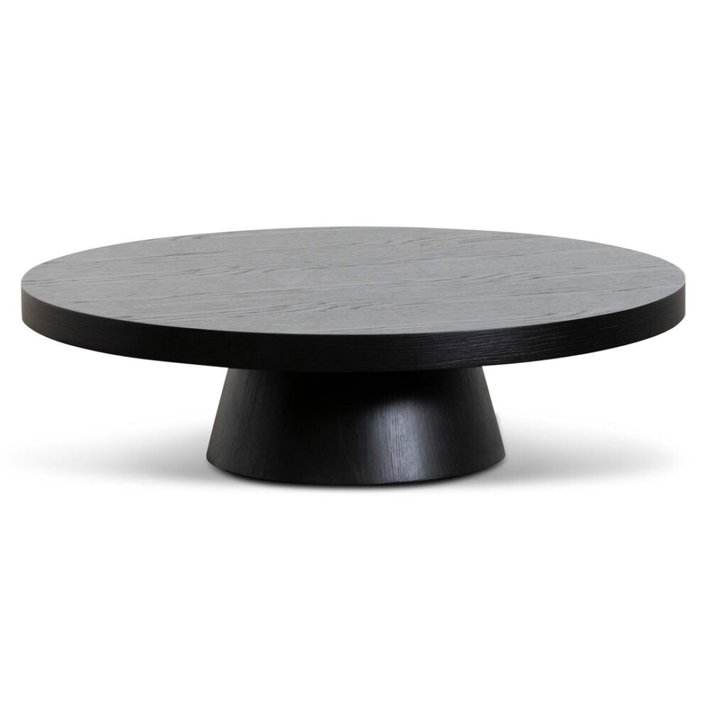 Erna 1.1m Round Coffee Table - Black Oak