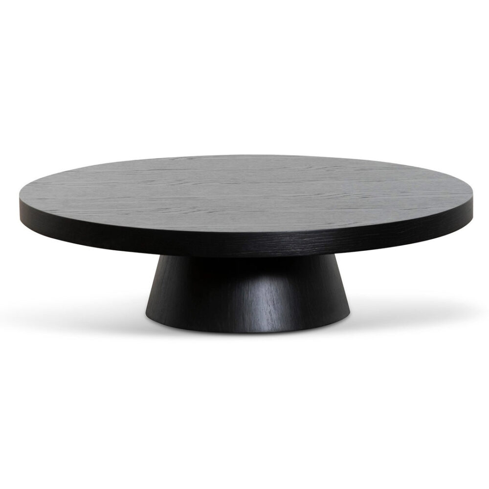 Erna 1.1m Round Coffee Table - Black Oak - Image 2