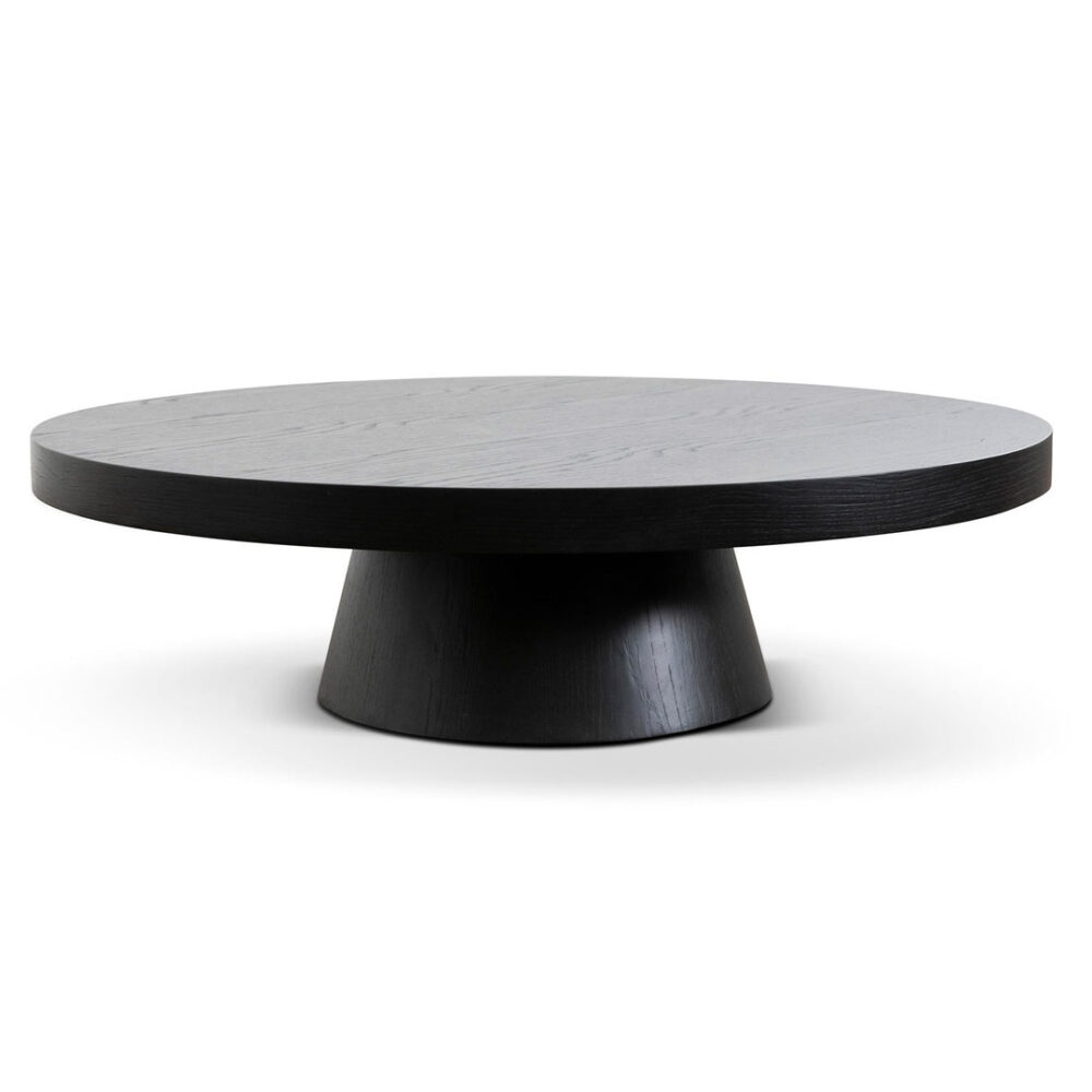 Erna 1.1m Round Coffee Table - Black Oak - Image 4