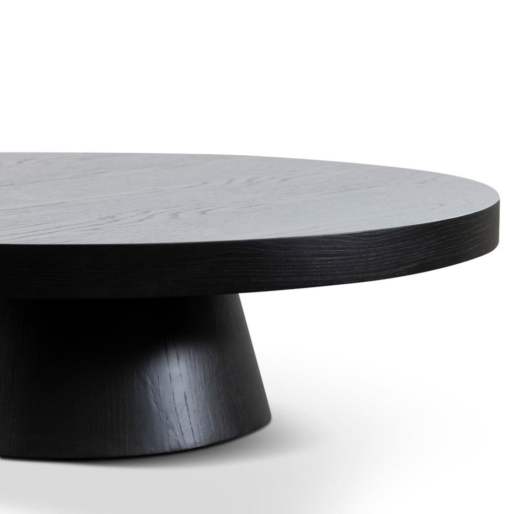 Erna 1.1m Round Coffee Table - Black Oak - Image 5