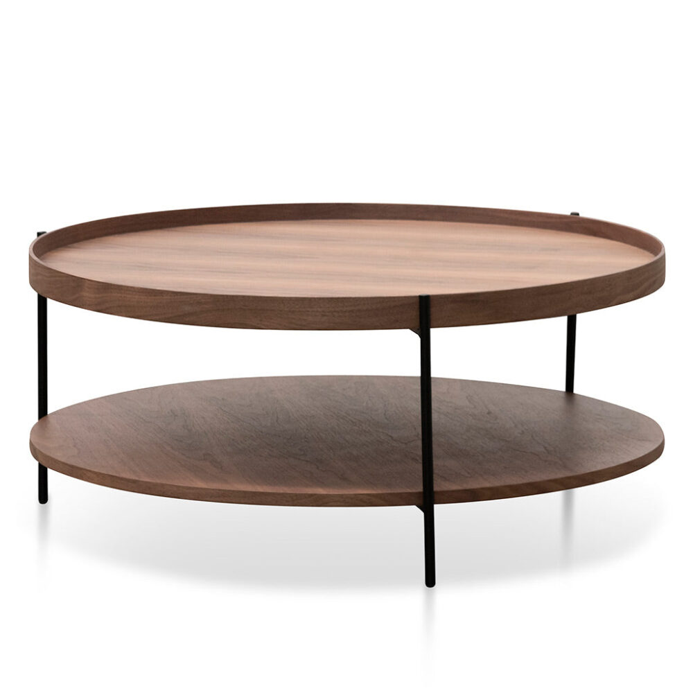 Zelma 90cm Round Coffee Table - Walnut
