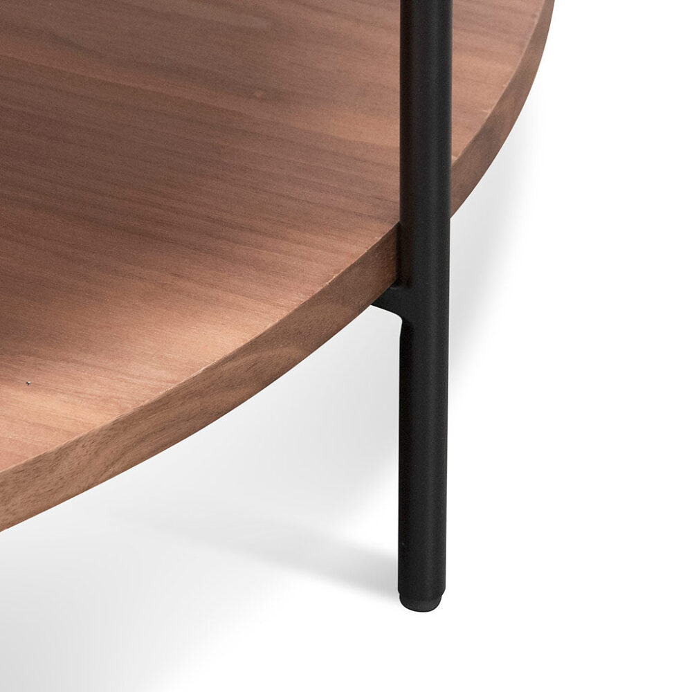 Zelma 90cm Round Coffee Table - Walnut - Image 8