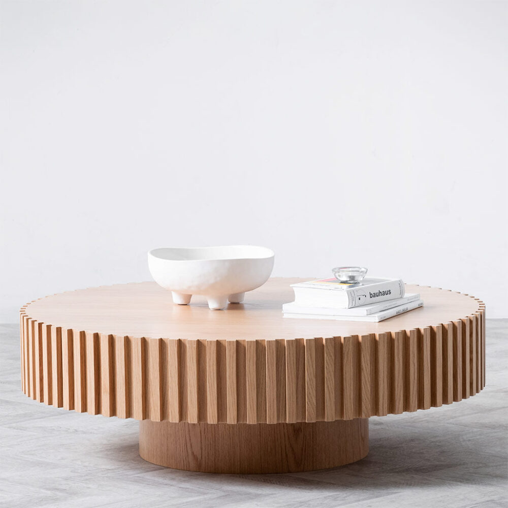 Alfaro Oak Round Coffee Table - Natural - Image 2