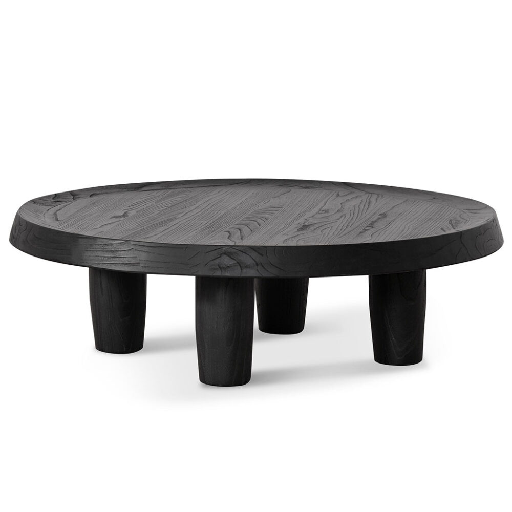 Auston 100cm Round Coffee Table - Black - Image 2