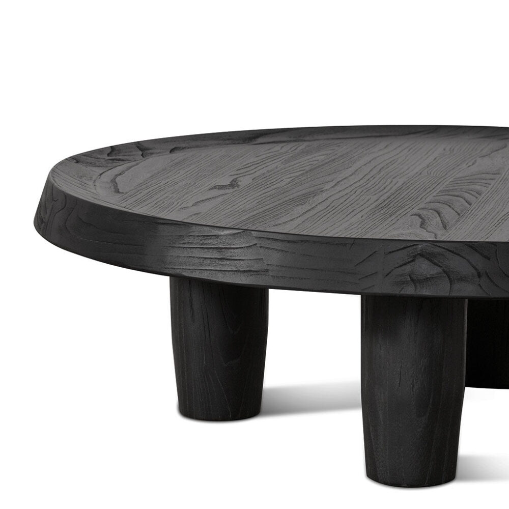 Auston 100cm Round Coffee Table - Black - Image 3