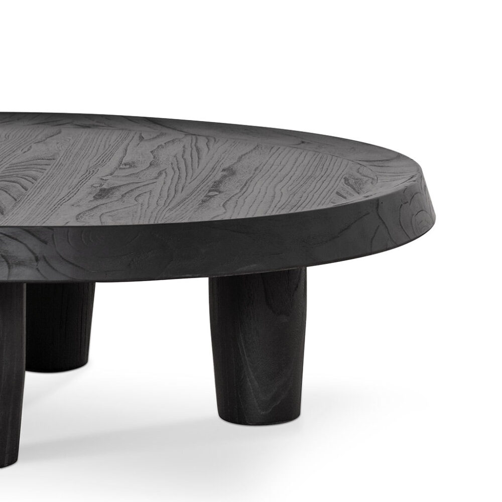 Auston 100cm Round Coffee Table - Black - Image 5