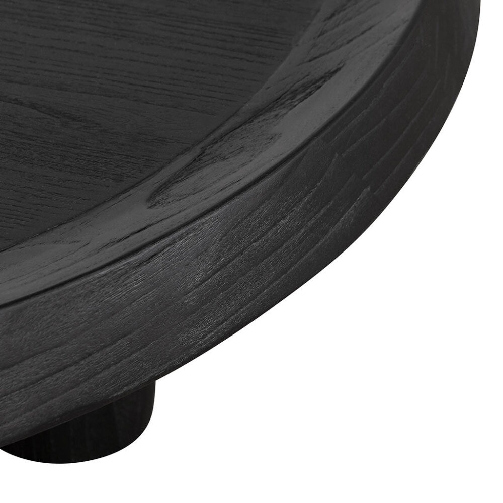 Auston 100cm Round Coffee Table - Black - Image 8